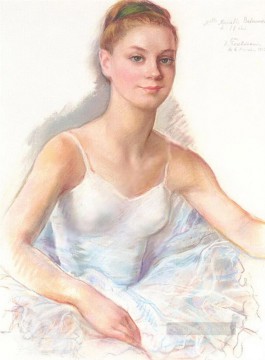 ダンスバレエ Painting - バレリーナの肖像画 ムリエル・ベルモンド 1962 ロシアのバレエ ダンサー